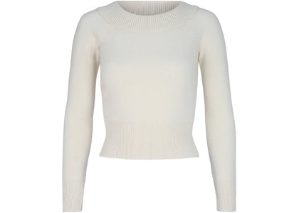 Alexander McQueen Off The Shoulder Cashmere Blend Sweater Ivory - apparel view 2