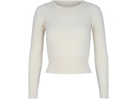 Alexander McQueen Off The Shoulder Cashmere Blend Sweater Ivory