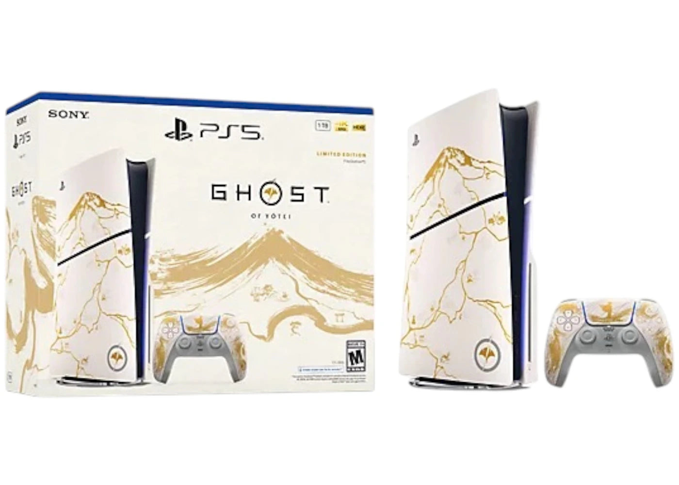 Sony PlayStation 5 PS5 Slim Ultra HD Ghost of Yotei Gold Limited Edition Bundle (US Plug) - vue secondaire A