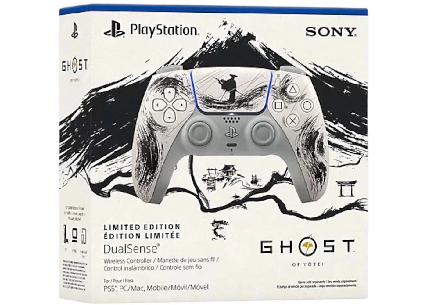 Sony PlayStation PS5 DualSense Ghost of Yotei Black Limited Edition - vue secondaire A