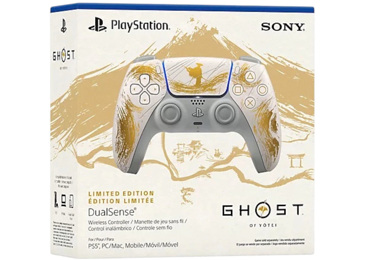 Sony Playstation PS5 DualSense Ghost of Yotei Gold Limited Edition - vue secondaire A