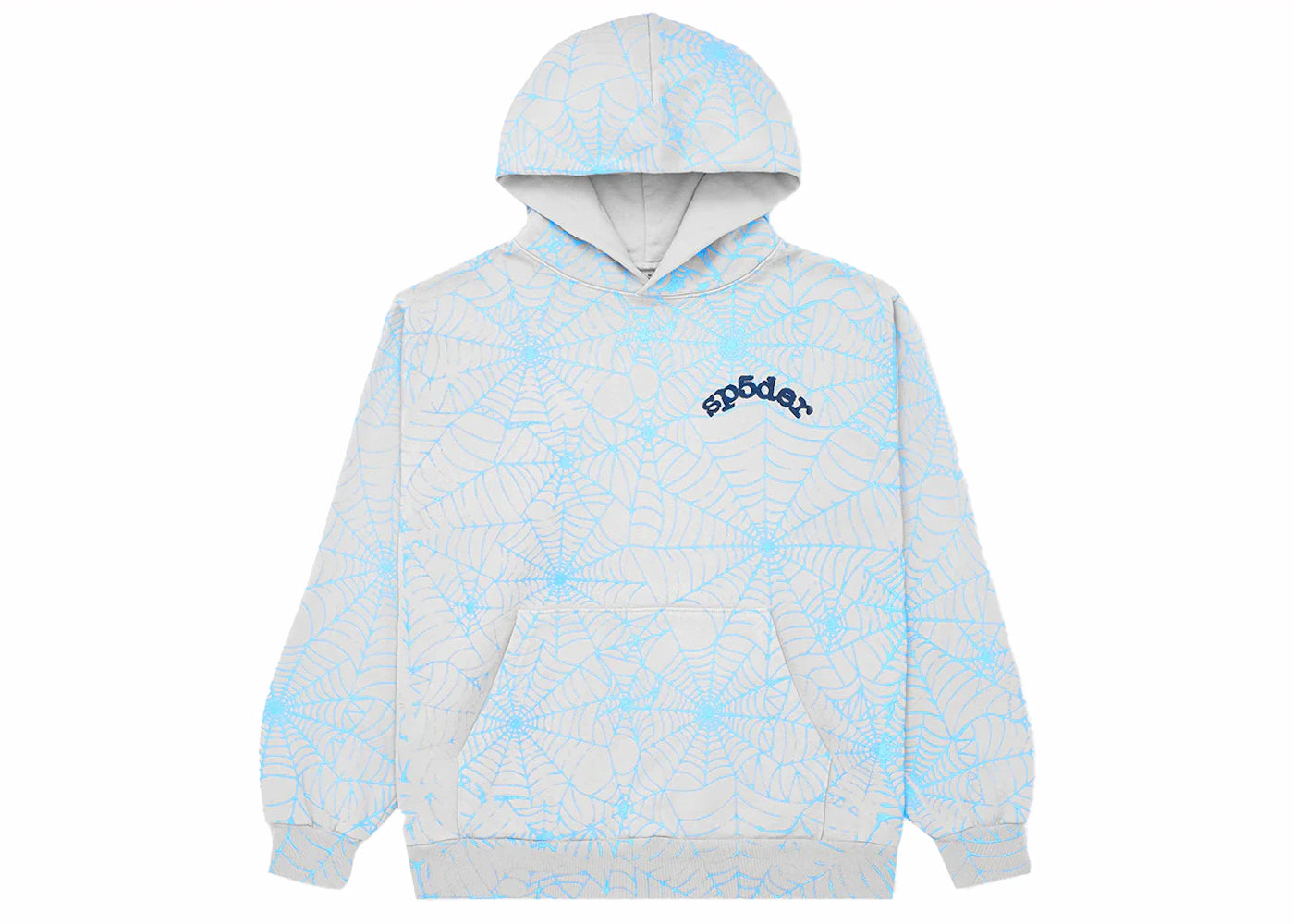 Sp5der AOP Web Hoodie Heather Grey - vue 360