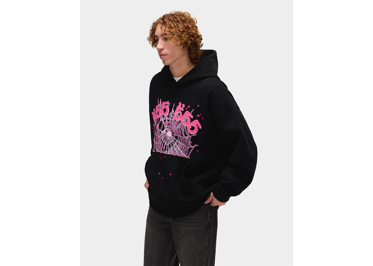 Sp5der Angel Number Hoodie Schwarz - vue secondaire B