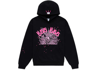 Sp5der Angel Number Hoodie Black - authentic Sp5der apparel