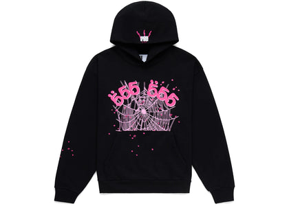 Sp5der Angel Number Hoodie Schwarz