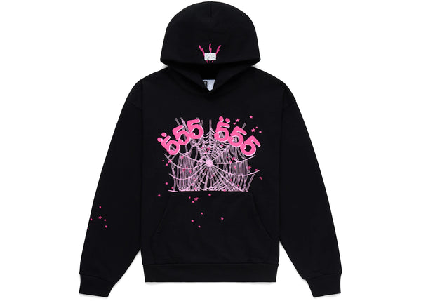 Sp5der Angel Number Hoodie Schwarz