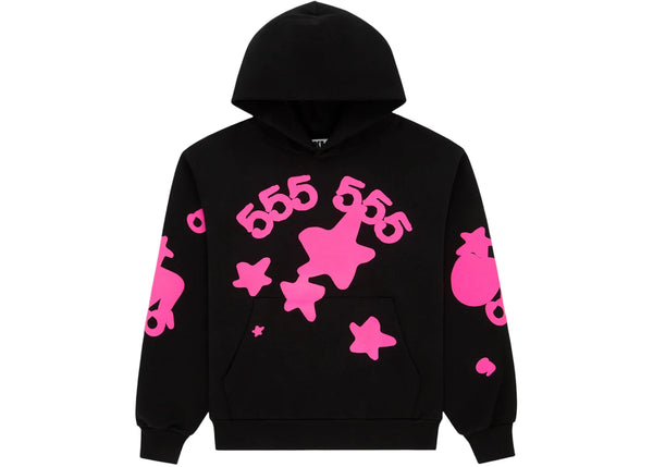 Sp5der Beluga Angel Number Hoodie Schwarz