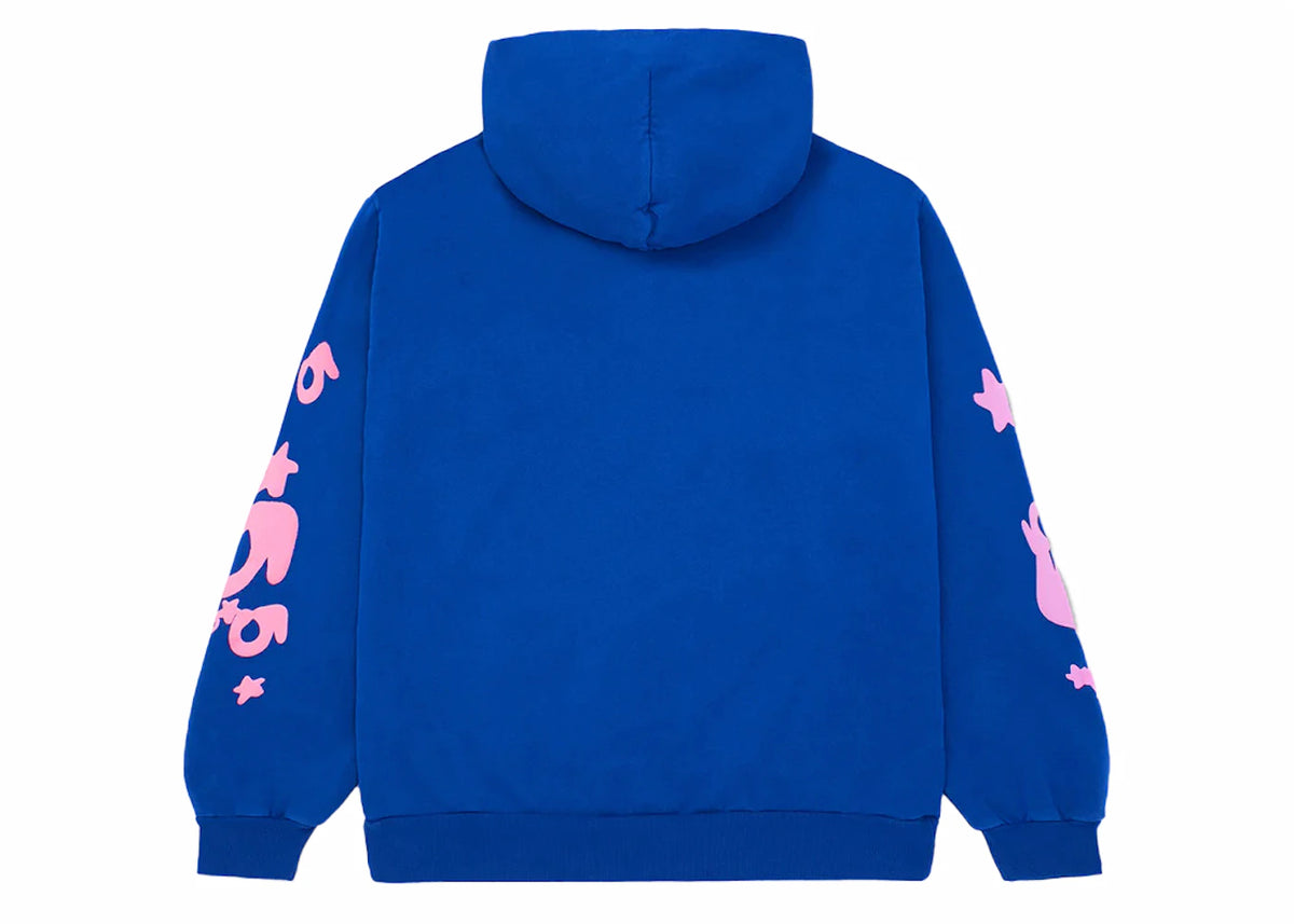 Sp5der Beluga Hoodie Blue - vue secondaire B