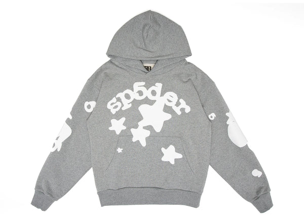 Sp5der Beluga Hoodie Dunkelgrau meliert