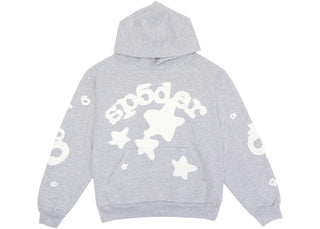 Sp5der Beluga Hoodie Heather Grey - authentic Sp5der apparel