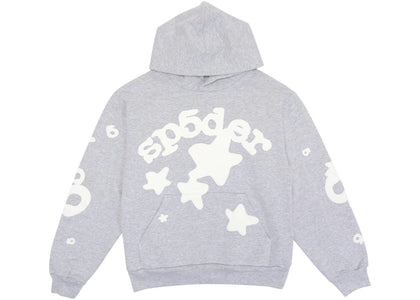 Sp5der Beluga Hoodie Heather Grey - authentic Sp5der apparel