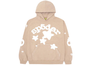 Sp5der Beluga Hoodie Sand - authentic Sp5der apparel