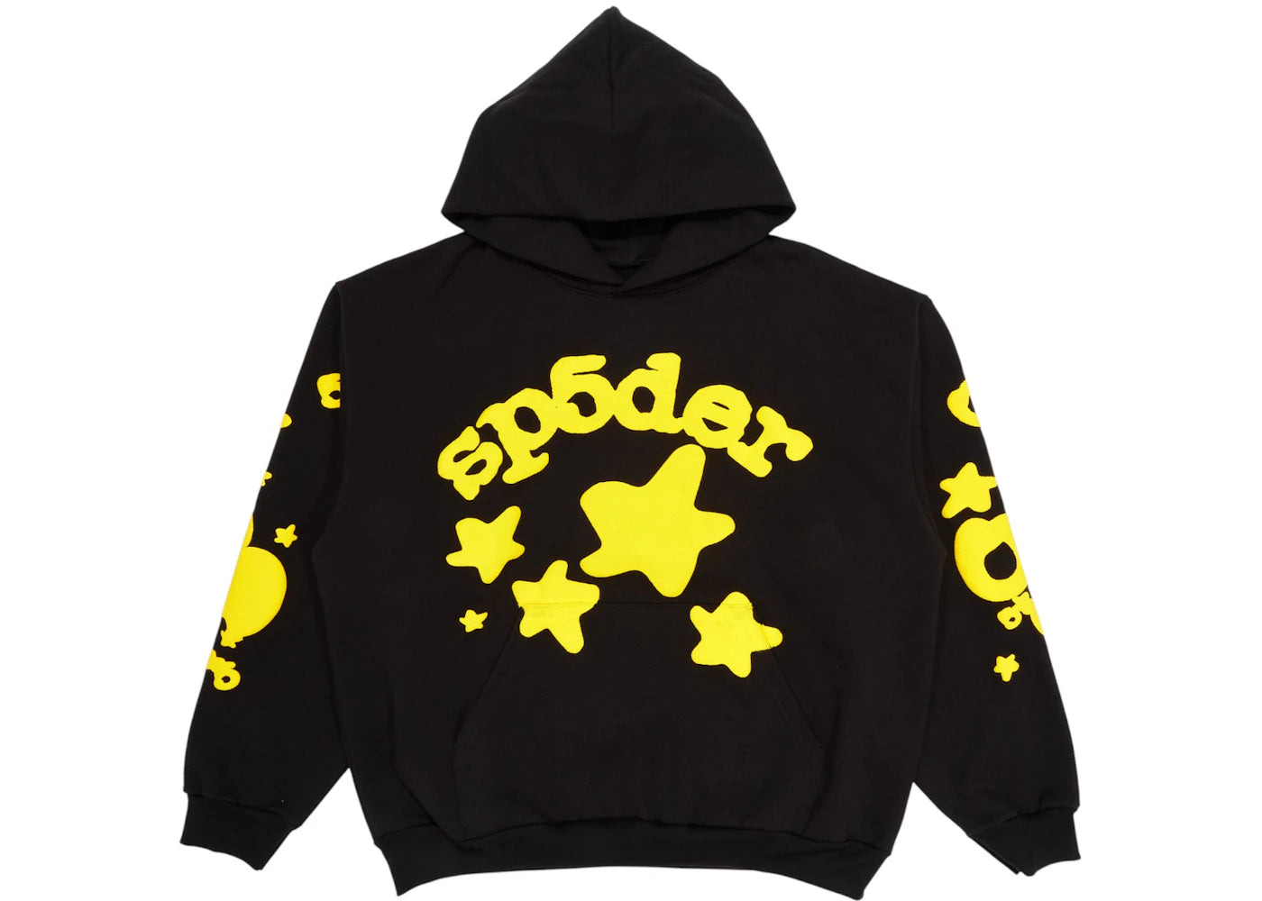 Sp5der Beluga Hoodie Onyx/Yellow - vue 360