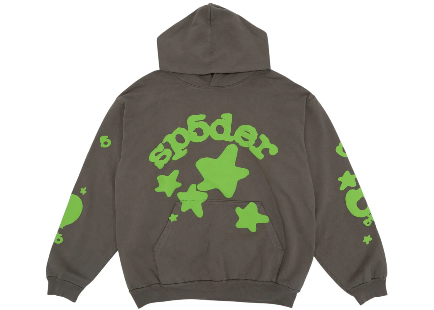 Sp5der Beluga Hoodie Slate Grey/Green - vue 360