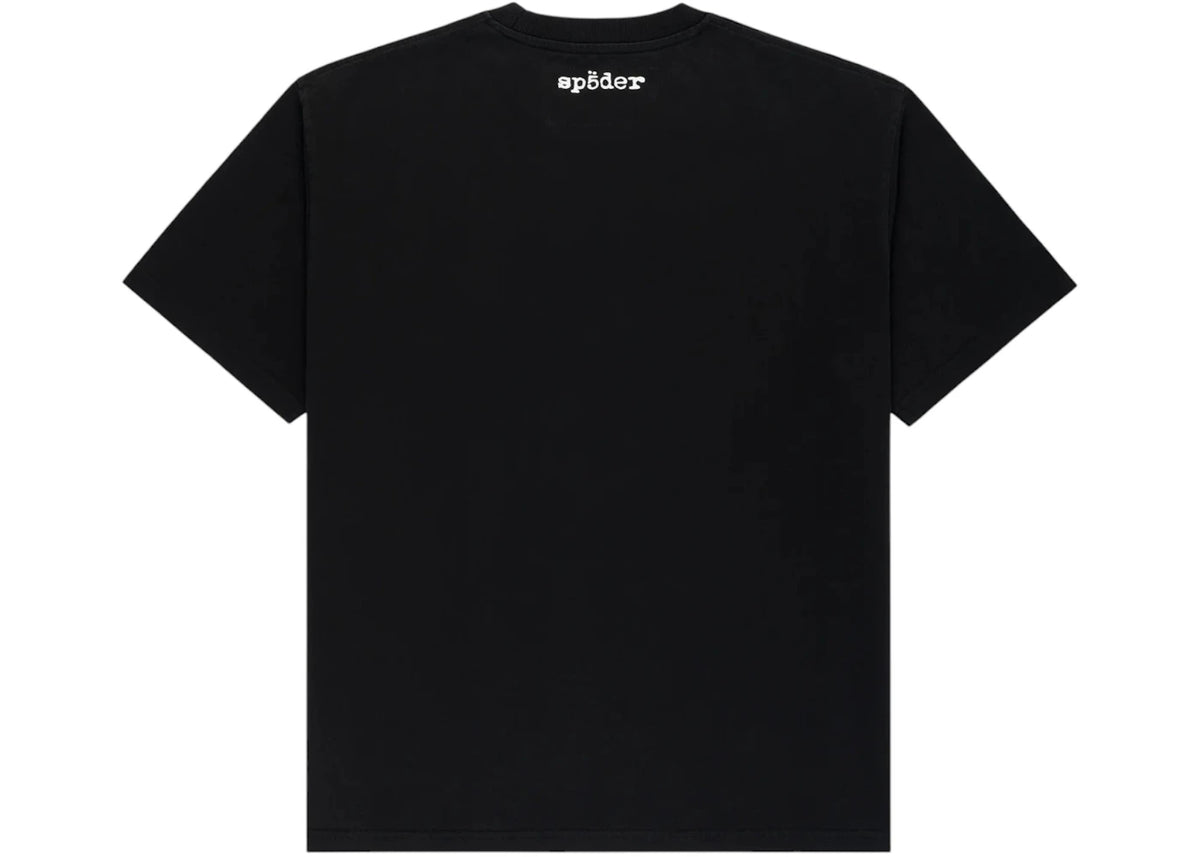 Sp5der Diffused Collegiate T-Shirt Schwarz - vue secondaire A