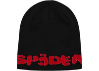 Sp5der Fuzzy Logo Mohair Beanie Schwarz