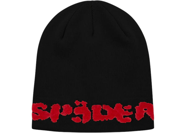 Sp5der Fuzzy Logo Mohair Beanie Schwarz
