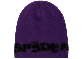 Sp5der Fuzzy Logo Mohair Beanie Purple - authentic Sp5der product