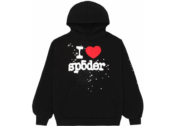 Sp5der I Heart SP5 Hoodie Schwarz