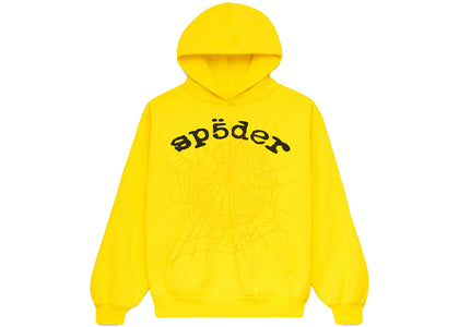Sp5der Legacy Hoodie Yellow - authentic Sp5der apparel