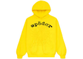 Sp5der Legacy Hoodie Yellow - authentic Sp5der apparel