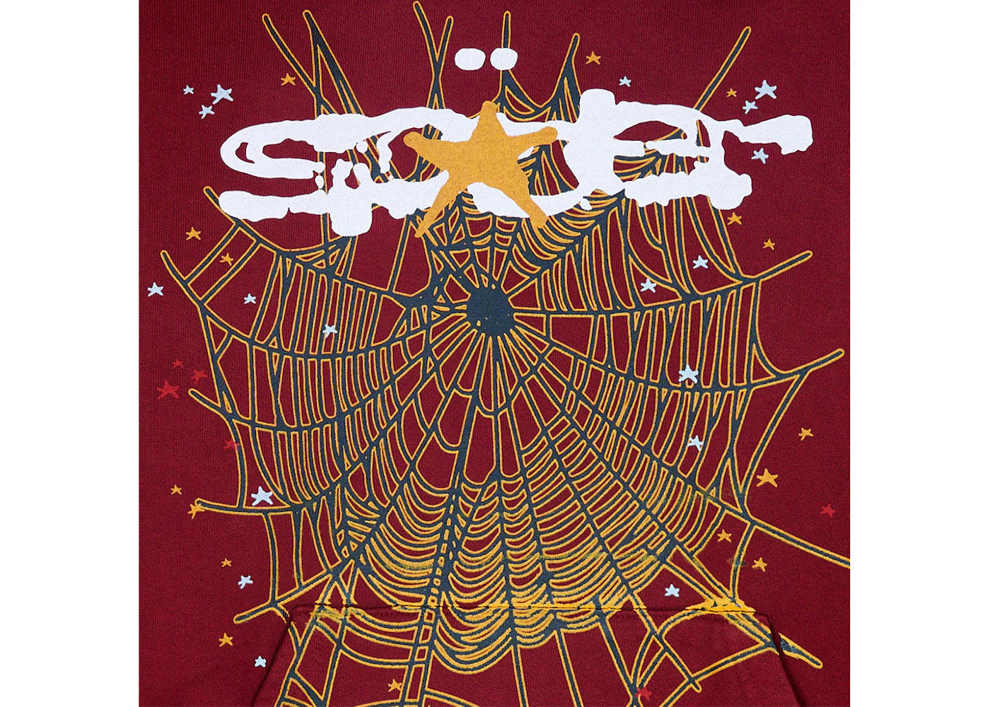 Sp5der Logo Hoodie Maroon - vue secondaire B