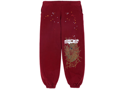 Sp5der Logo Sweatpant Maroon - product view 2