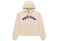 Sp5der Mixed Stone OG V2 Zip Hoodie Cream