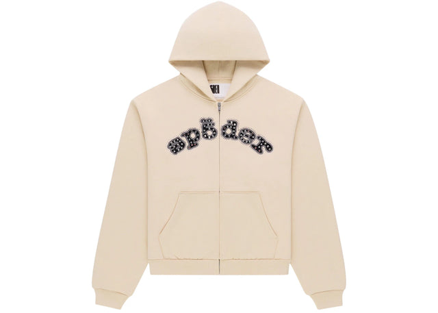 Sp5der Mixed Stone OG V2 Zip Hoodie Cream