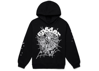 Sp5der OG Web Hoodie Black - authentic Sp5der apparel