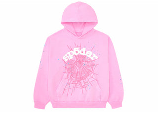 Sp5der OG Web Hoodie Pink - authentic Sp5der apparel