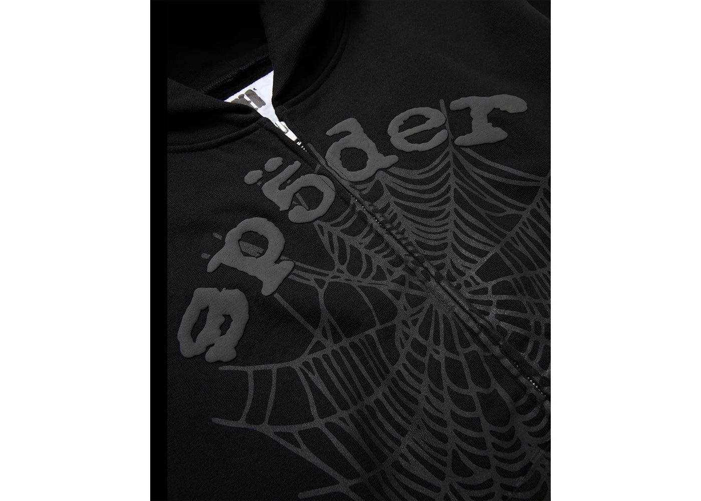 Sp5der OG Web V2 Phantom Zip Up Hoodie Schwarz - vue secondaire A