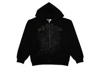 Sp5der OG Web V2 Phantom Zip Up Hoodie Schwarz
