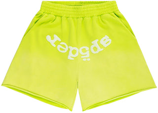 Sp5der OG Web V2 Sweatshort Acid Green - authentic Sp5der product