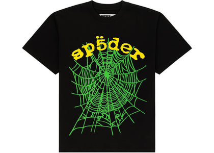 Sp5der OG Web V2 T-Shirt Schwarz/Mehrfarbig