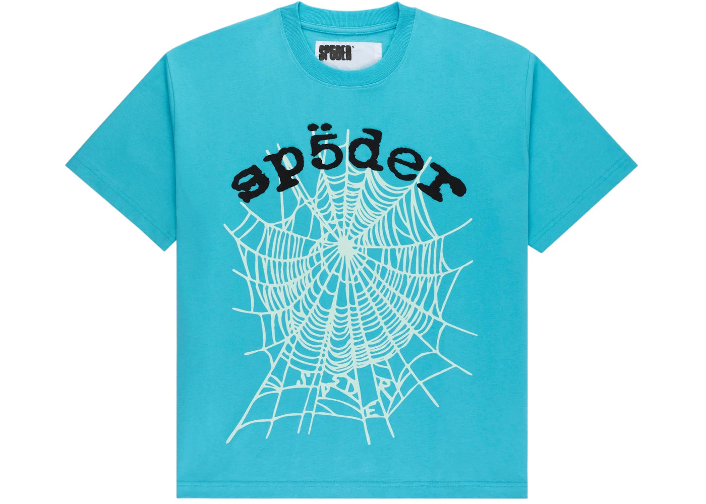 Sp5der OG Web V2 T-Shirt Cyan - vue 360