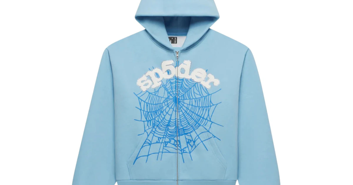 Sp5der OG Web Zip Up Hoodie (SS26) Sky Blue – Resell Lausanne