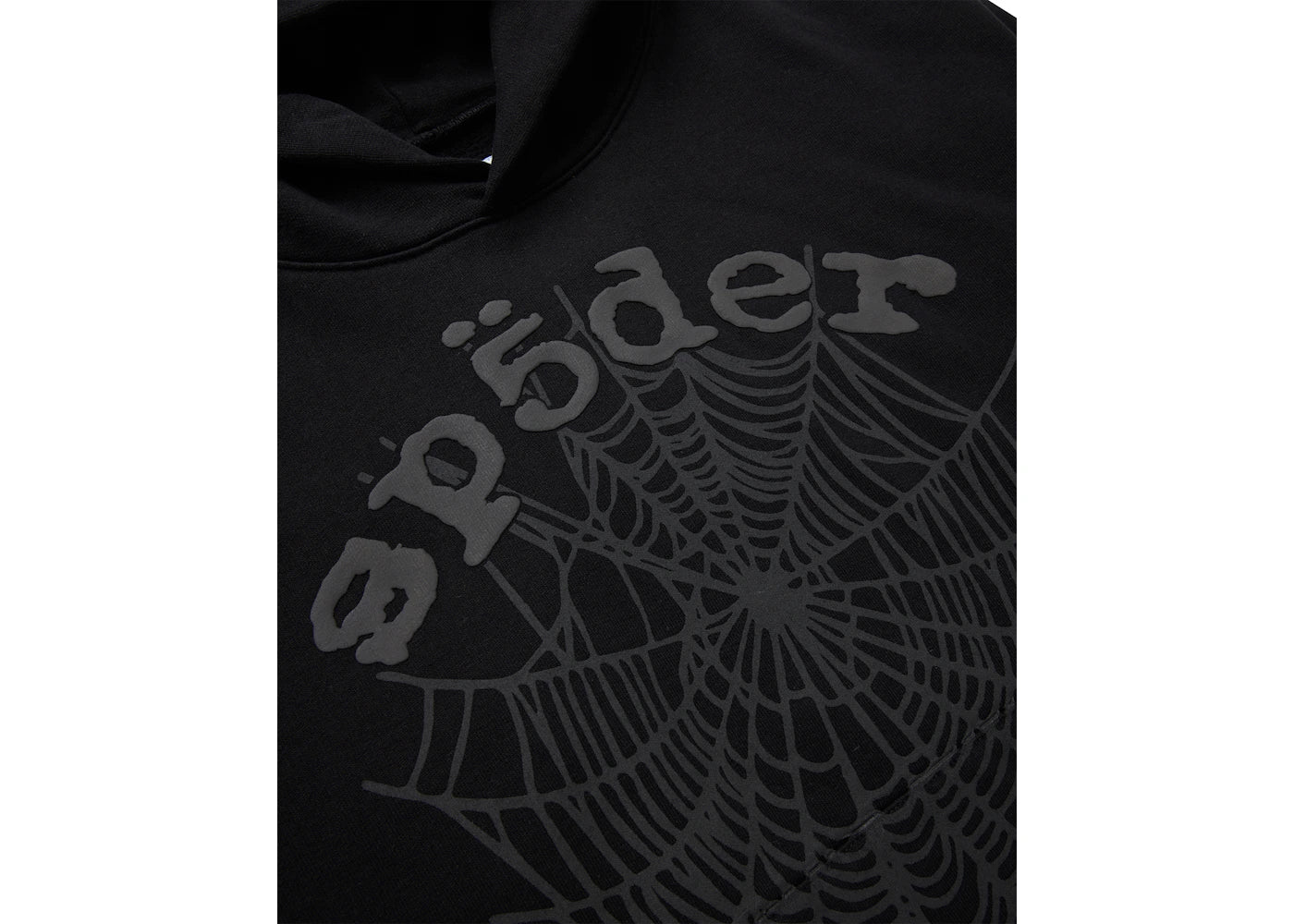 Sp5der Phantom Web Hoodie Black - vue secondaire A