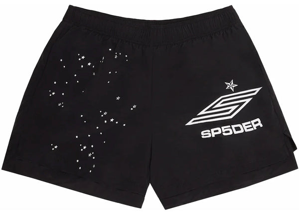 Sp5der Pro Doppellagige Shorts Schwarz