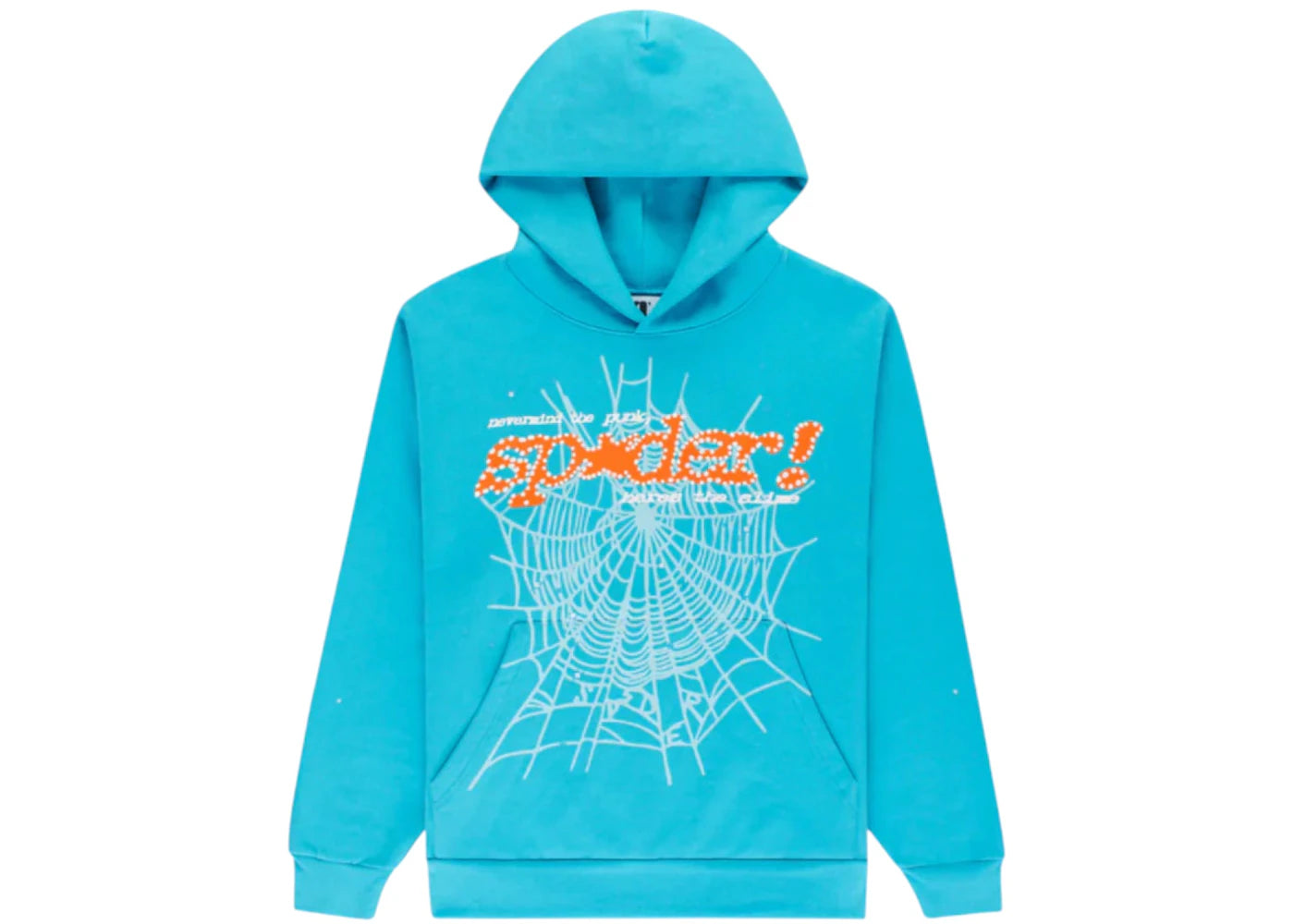 Sp5der Punk V2 Hoodie Cyan - vue 360