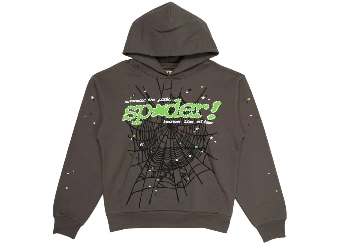Sp5der Punk V2 Hoodie Schiefergrau - vue 360