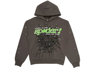 Sp5der Punk V2 Hoodie Slate Grey - authentic Sp5der apparel