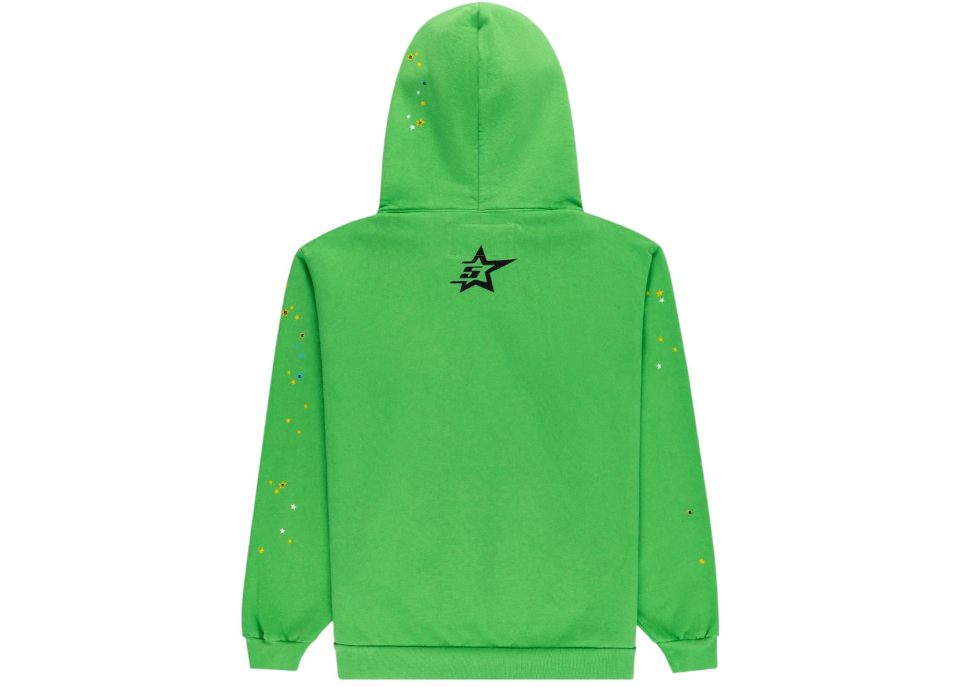 Sp5der Punk V2 Rhinestone Hoodie Bright Green - vue secondaire A