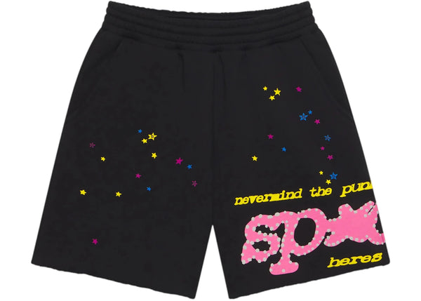 Sp5der Punk V2 Sweatshorts Schwarz