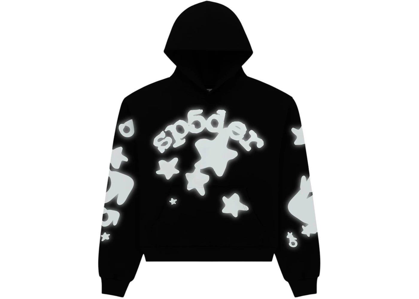 Sp5der Reflective Beluga Hoodie Black - vue secondaire B