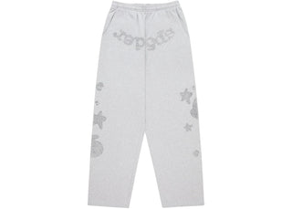 Sp5der Rhinestone Beluga V2 Wide Leg Sweatpant Heather Grey - product view 2