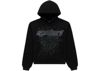 Sp5der Rhinestone Punk V2 Black Hoodie