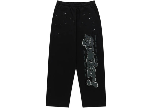 Sp5der Rhinestone Punk V2 Jogginghose Schwarz