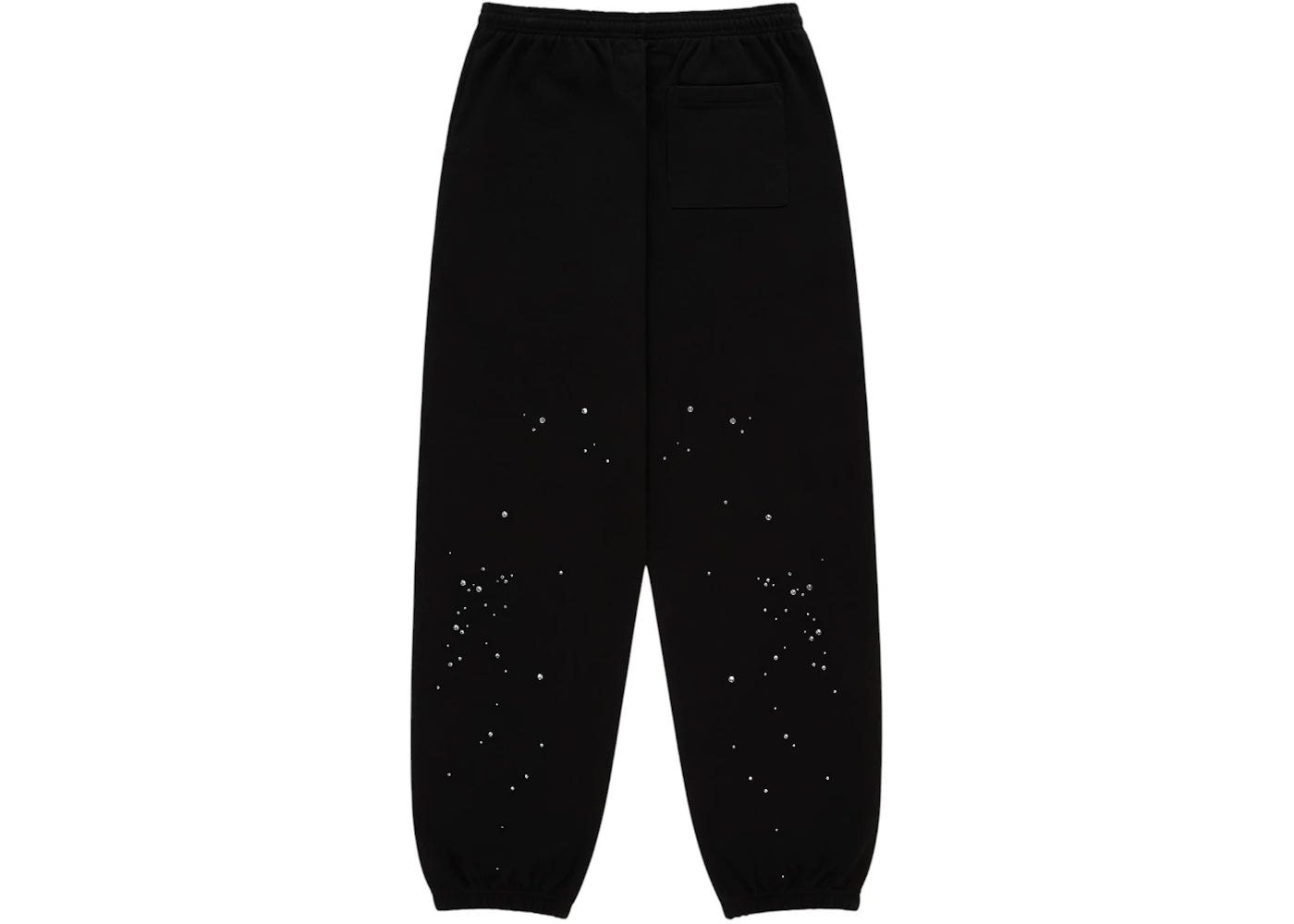 Sp5der Rhinestone Silk Sweatpant Black - vue secondaire B