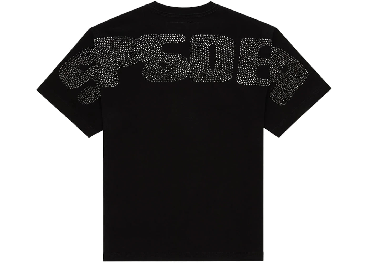 Sp5der Rhinestone Silk Tee Black - vue secondaire B